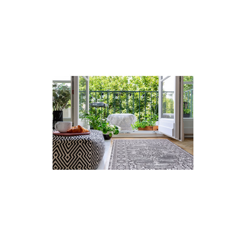 Dywan SZNURKOWY SIZAL LOFT 21213 Ornament szary / srebrny / kość słoniowa 60x110cm