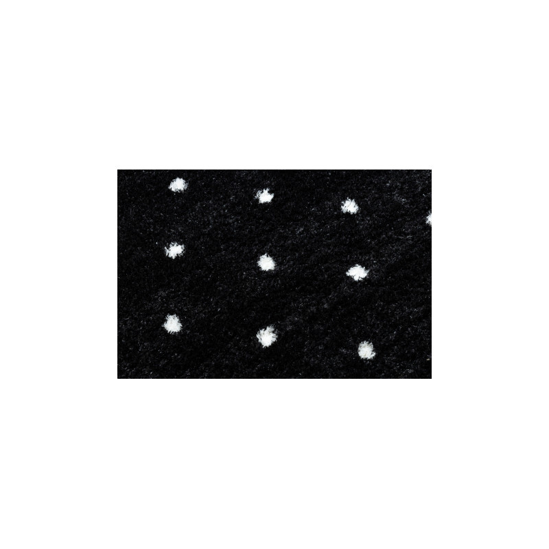 Dywan FLUFFY 2370 shaggy kropki - antracyt / biały 80x150cm