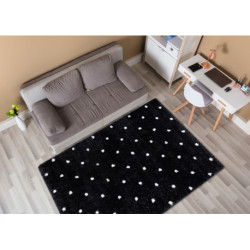 Dywan FLUFFY 2370 shaggy kropki - antracyt / biały 160x220cm Dywan FLUFFY 2370 shaggy kropki - antracyt / biały 160x220cm