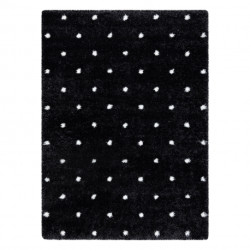 Dywan FLUFFY 2370 shaggy kropki - antracyt / biały 200x290cm