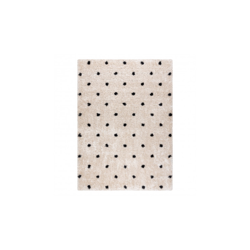 Dywan FLUFFY 2370 shaggy kropki - krem / antracyt 80x150cm Dywan FLUFFY 2370 shaggy kropki - krem / antracyt 80x150cm