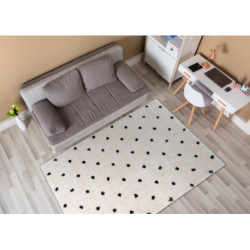 Dywan FLUFFY 2370 shaggy kropki - krem / antracyt 180x270cm