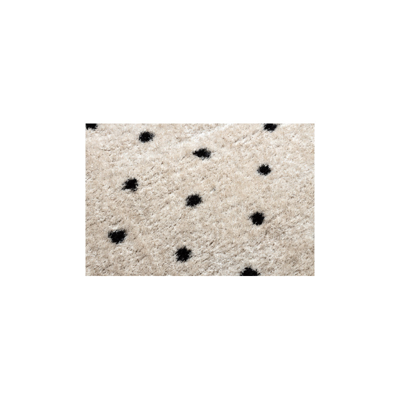 Dywan FLUFFY 2370 shaggy kropki - krem / antracyt 180x270cm