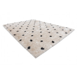Dywan FLUFFY 2370 shaggy kropki - krem / antracyt 200x290cm