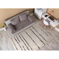 Dywan FLUFFY 2371 shaggy paski - krem / antracyt 120x170cm