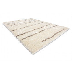 Dywan FLUFFY 2371 shaggy paski - krem / beż 200x290cm