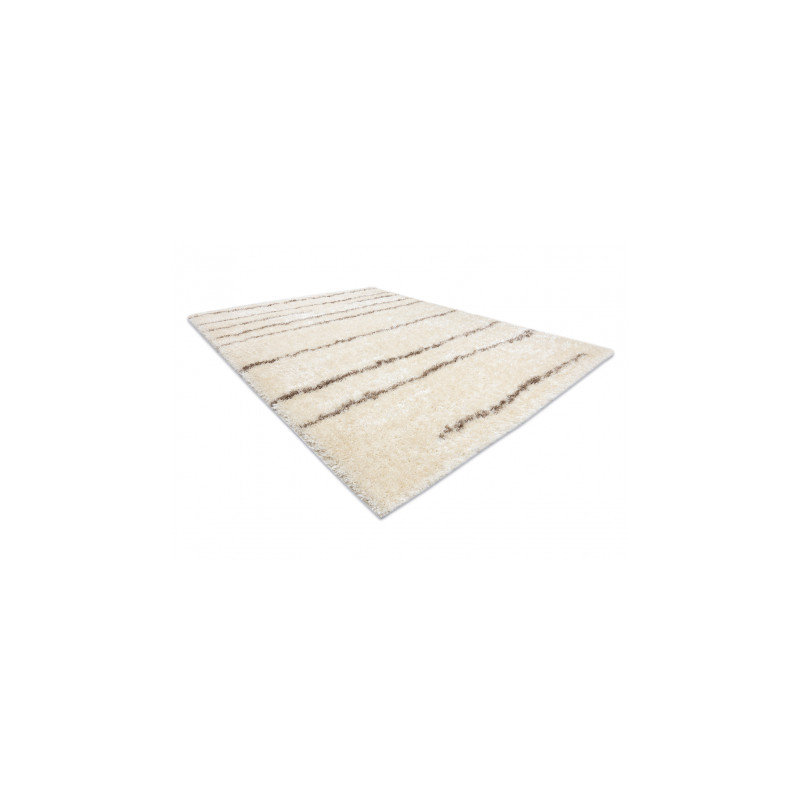 Dywan FLUFFY 2371 shaggy paski - krem / beż 200x290cm