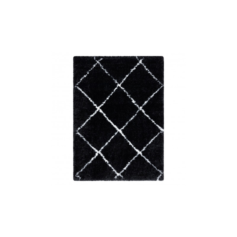 Dywan FLUFFY 2373 shaggy kratka, trellis - antracyt / biały 180x270cm Dywan FLUFFY 2373 shaggy kratka, trellis - antracyt / biały 180x270cm