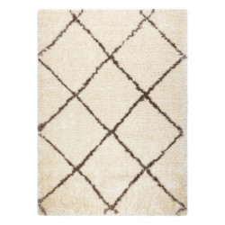 Dywan FLUFFY 2373 shaggy kratka, trellis - krem / beż 80x150cm