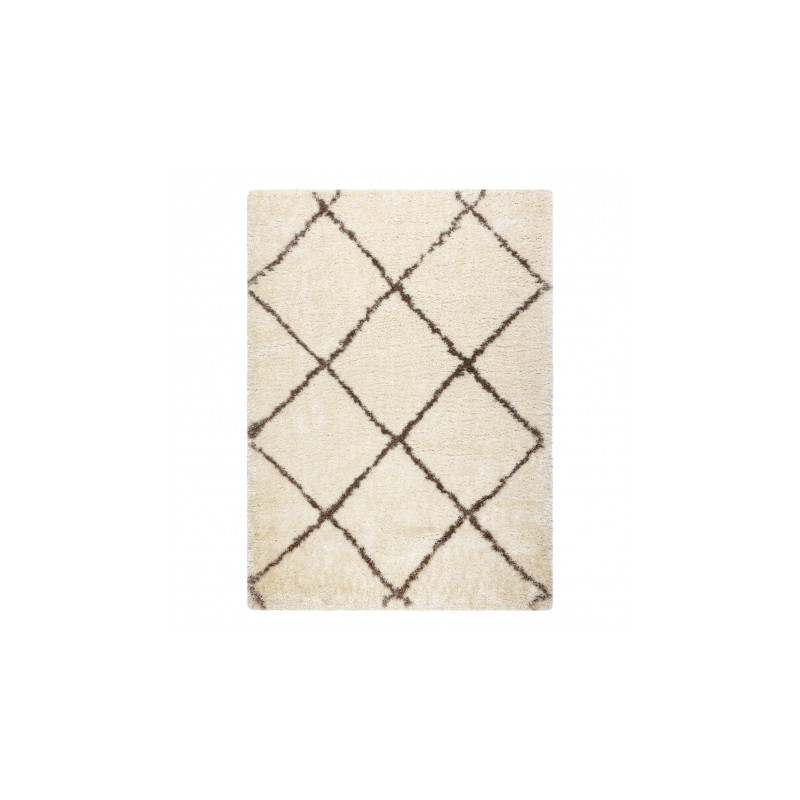 Dywan FLUFFY 2373 shaggy kratka, trellis - krem / beż 80x150cm