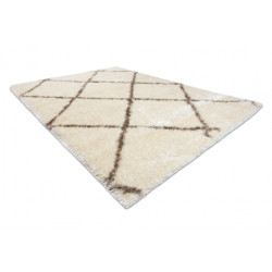 Dywan FLUFFY 2373 shaggy kratka, trellis - krem / beż 80x150cm