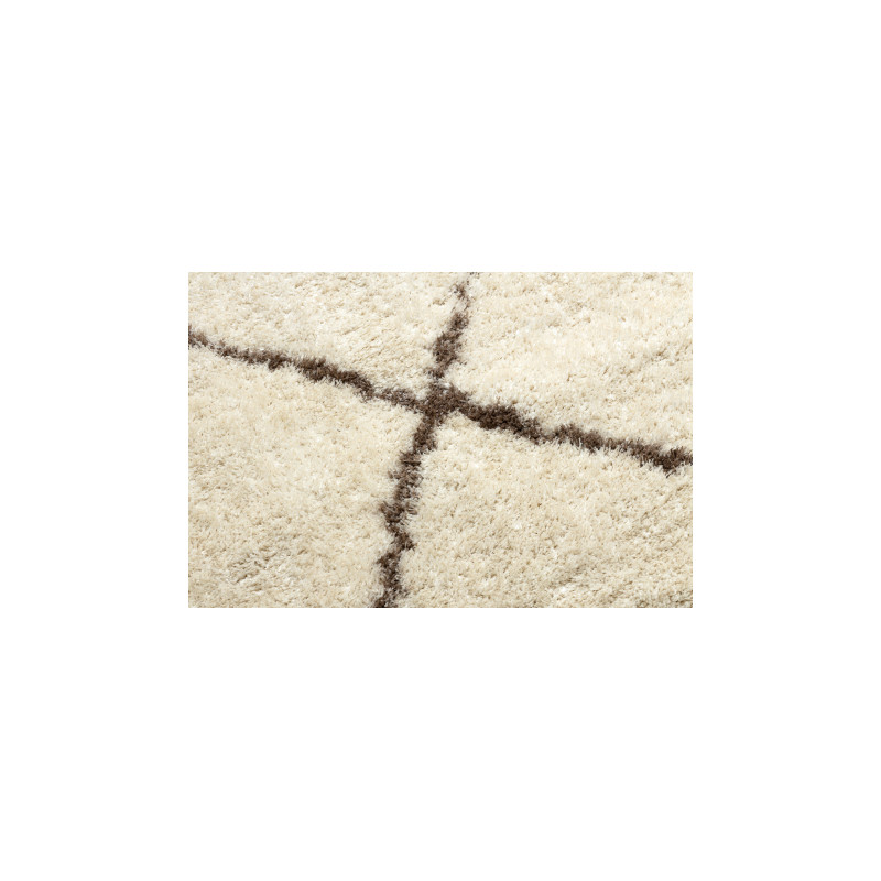 Dywan FLUFFY 2373 shaggy kratka, trellis - krem / beż 80x150cm