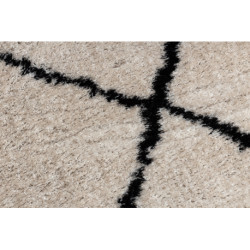 Dywan FLUFFY 2373 koło shaggy kratka, trellis - krem / antracyt koło 160cm