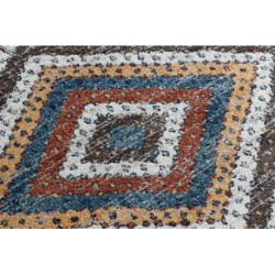Dywan nowoczesny BELLE BG30C Romby, etniczny niebieski / krem Frędzle  160x220cm