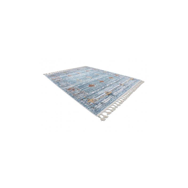 Dywan nowoczesny BELLE BF13C niebieski / beż Frędzle 140x190cm Dywan nowoczesny BELLE BF13C niebieski / beż Frędzle 140x190cm