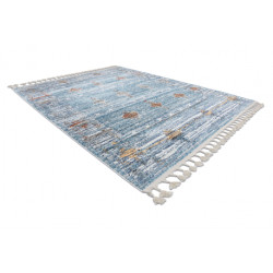 Dywan nowoczesny BELLE BF13C niebieski / beż Frędzle  160x220cm