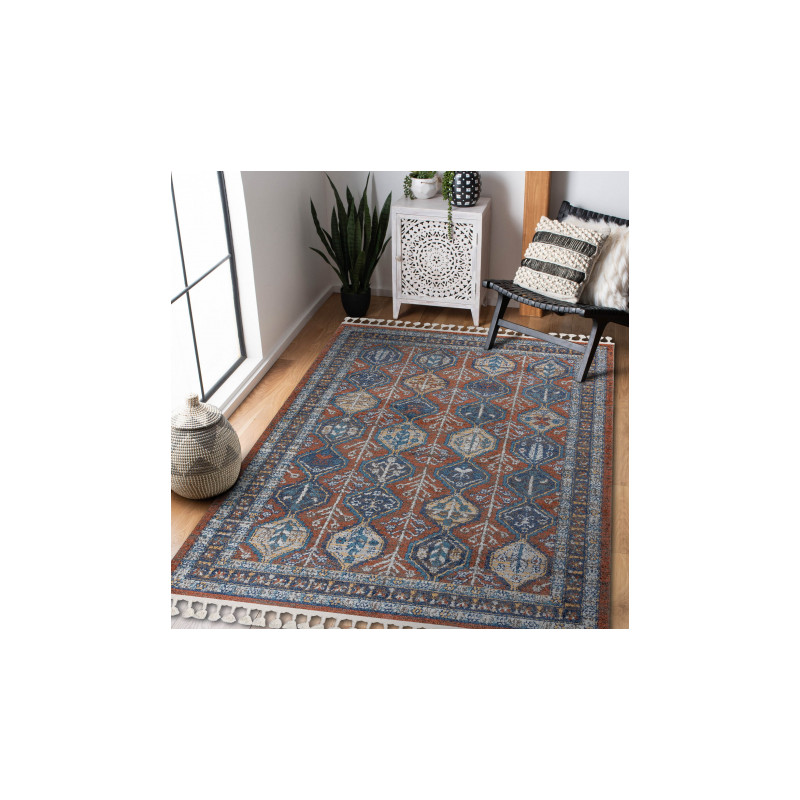 Dywan nowoczesny BELLE BG60A brązowy / róż Frędzle  160x220cm
