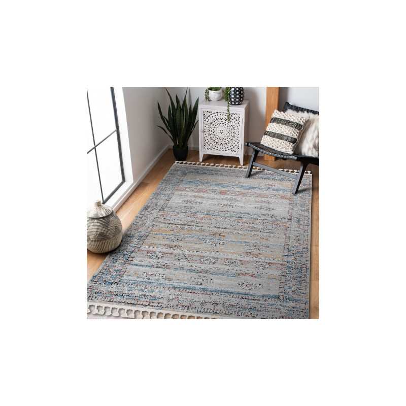 Dywan nowoczesny BELLE BN25A beż / niebieski Frędzle 140x190cm Dywan nowoczesny BELLE BN25A beż / niebieski Frędzle 140x190cm