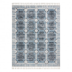 Dywan nowoczesny BELLE BR22A beż / niebieski Frędzle 80x150cm