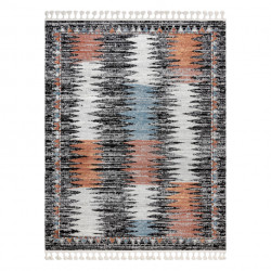 Dywan nowoczesny BELLE BR23A czarny / róż Frędzle  80x150cm