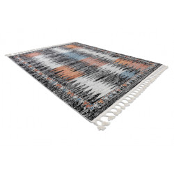 Dywan nowoczesny BELLE BR23A czarny / róż Frędzle 160x220cm Dywan nowoczesny BELLE BR23A czarny / róż Frędzle 160x220cm