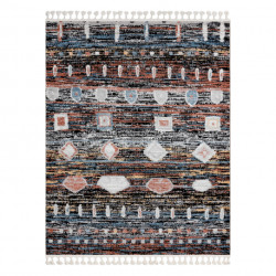 Dywan nowoczesny BELLE BR36A czarny / róż Frędzle  160x220cm