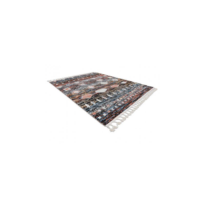Dywan nowoczesny BELLE BR36A czarny / róż Frędzle 160x220cm Dywan nowoczesny BELLE BR36A czarny / róż Frędzle 160x220cm