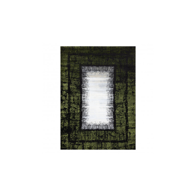 Dywan JAVA nowoczesny 1523 Ramka zielony / kość słoniowa 160x230cm