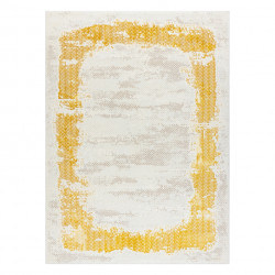 Dywan CORE 004A Ramka, Przecierany - Strukturalny, dwa poziomy runa, kość słoniowa / złoty 80x150cm