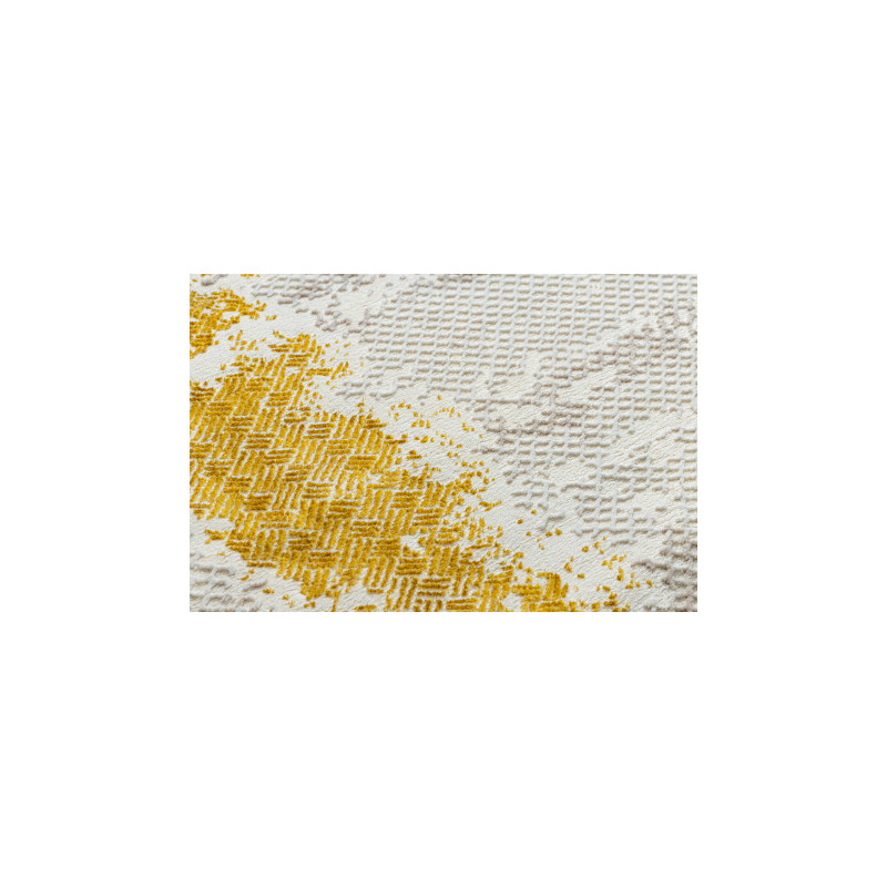 Dywan CORE 004A Ramka, Przecierany - Strukturalny, dwa poziomy runa, kość słoniowa / złoty 200x290cm