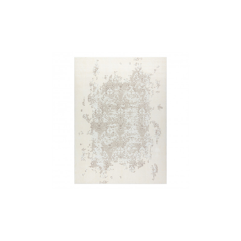 Dywan CORE 3824 Ornament Vintage - Strukturalny, dwa poziomy runa, krem / brązowy 80x150cm