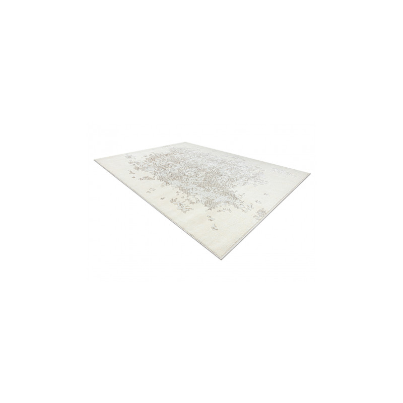 Dywan CORE 3824 Ornament Vintage - Strukturalny, dwa poziomy runa, krem / brązowy 80x150cm