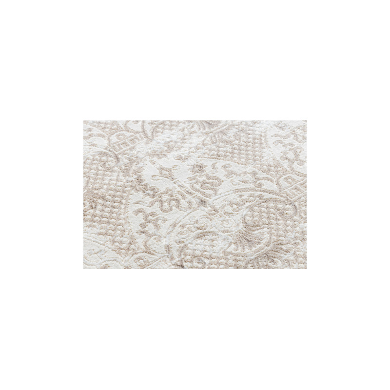 Dywan CORE 3824 Ornament Vintage - Strukturalny, dwa poziomy runa, krem / brązowy 80x150cm
