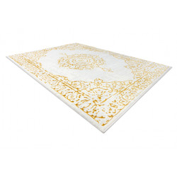 Dywan CORE 6268 Ramka, ornament Przecierany - Strukturalny, dwa poziomy runa, kość słoniowa / złoty 160x220cm