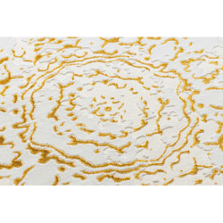 Dywan CORE 6268 Ramka, ornament Przecierany - Strukturalny, dwa poziomy runa, kość słoniowa / złoty 160x220cm