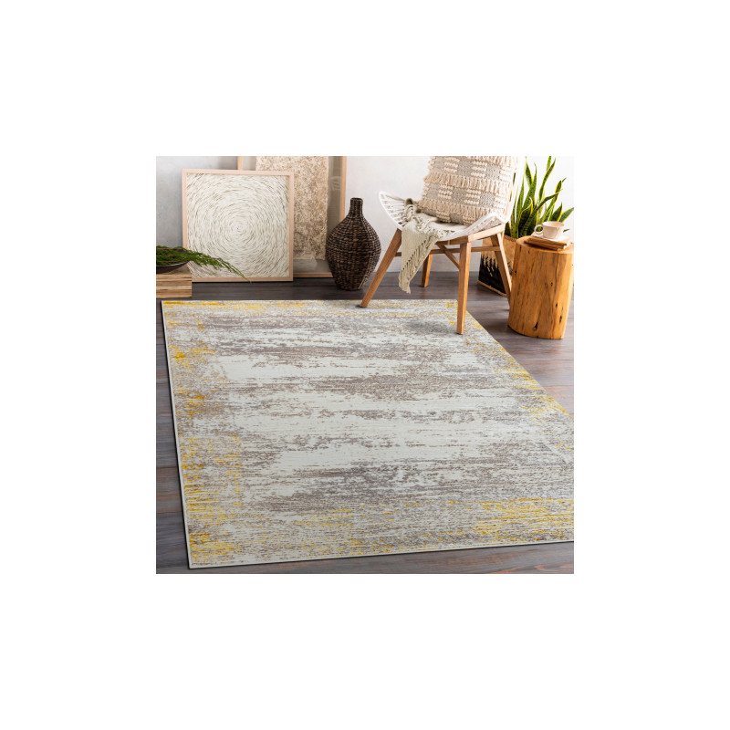Dywan CORE W9775 Ramka, Przecierany - Strukturalny, dwa poziomy runa, kość słoniowa / beż 160x220cm