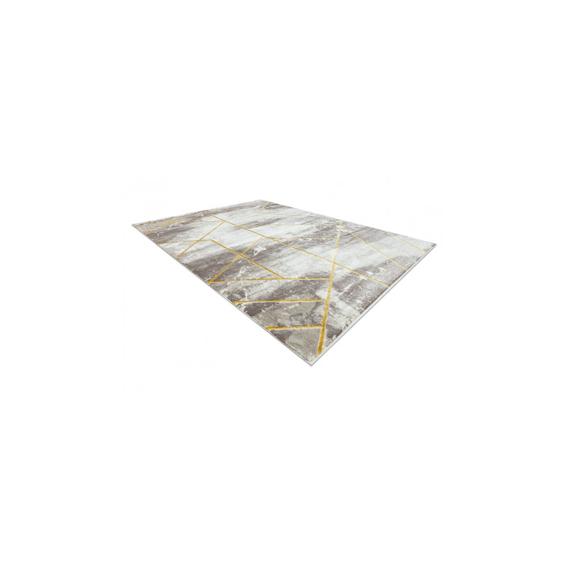 Dywan CORE 1818 Geometryczny - Strukturalny, dwa poziomy runa, kość słoniowa / złoty 160x220cm