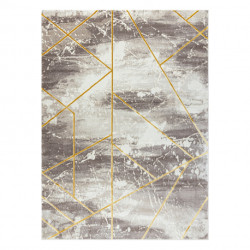 Dywan CORE 1818 Geometryczny - Strukturalny, dwa poziomy runa, kość słoniowa / złoty 240x330cm