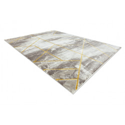 Dywan CORE 1818 Geometryczny - Strukturalny, dwa poziomy runa, kość słoniowa / złoty 240x330cm
