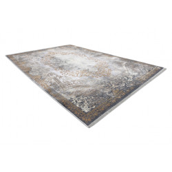 Dywan LUCE 91 nowoczesny Ornament vintage przecierany - Strukturalny szary / musztarda 154x220cm