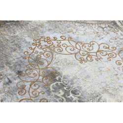 Dywan LUCE 91 nowoczesny Ornament vintage przecierany - Strukturalny szary / musztarda 154x220cm