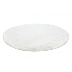 Dywan TEDDY Koło Shaggy kość słoniowa bardzo gruby, pluszowy, antypoślizgowy, do prania koło 60cm