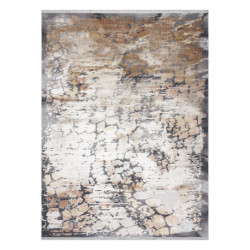 Dywan LUCE 74 nowoczesny Kostka brukowa vintage przecierany - Strukturalny szary / musztarda 77x150cm