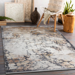 Dywan LUCE 74 nowoczesny Kostka brukowa vintage przecierany - Strukturalny szary / musztarda 77x150cm Dywan LUCE 74 nowoczesny Kostka brukowa vintage przecierany - Strukturalny szary / musztarda 77x150cm