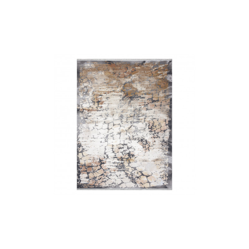 Dywan LUCE 74 nowoczesny Kostka brukowa vintage przecierany - Strukturalny szary / musztarda 115x170cm
