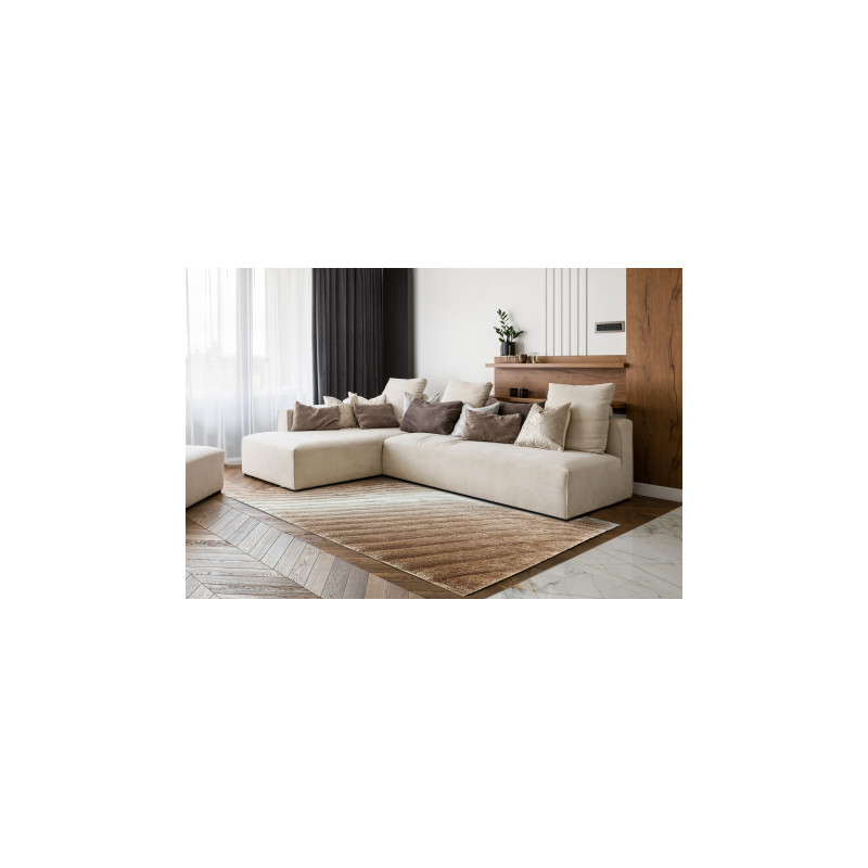 Dywan shaggy FLIM 006-B5 nowoczesny, Fale - Strukturalny, beż 160x220cm Dywan shaggy FLIM 006-B5 nowoczesny, Fale - Strukturalny, beż 160x220cm