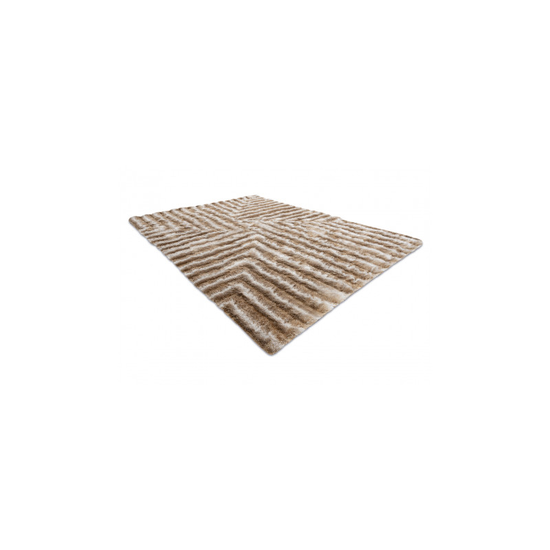 Dywan shaggy FLIM 010-B1 nowoczesny, Labirynt - Strukturalny, beż 80x150cm
