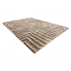 Dywan shaggy FLIM 010-B1 nowoczesny, Labirynt - Strukturalny, beż 120x160cm