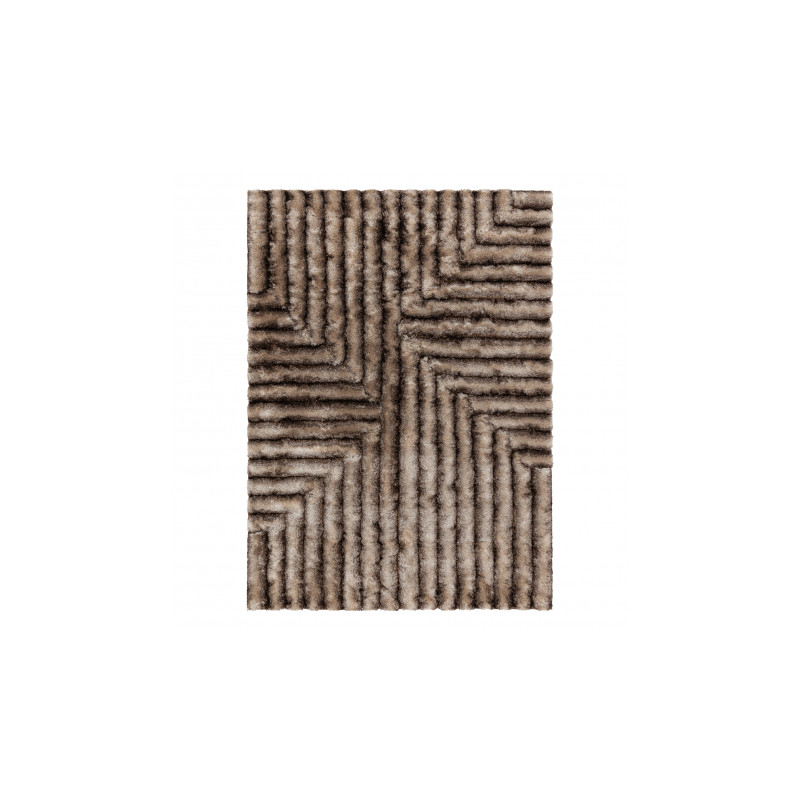 Dywan shaggy FLIM 010-B7 nowoczesny, Labirynt - Strukturalny, brązowy 160x220cm