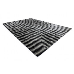 Dywan shaggy FLIM 010-B3 nowoczesny, Labirynt - Strukturalny, czarny / szary 120x160cm
